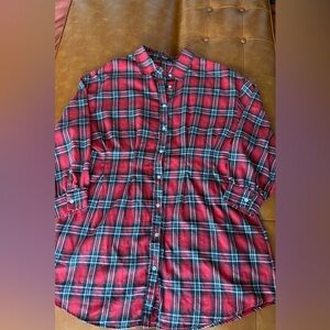 Plaid Button-Up Dress